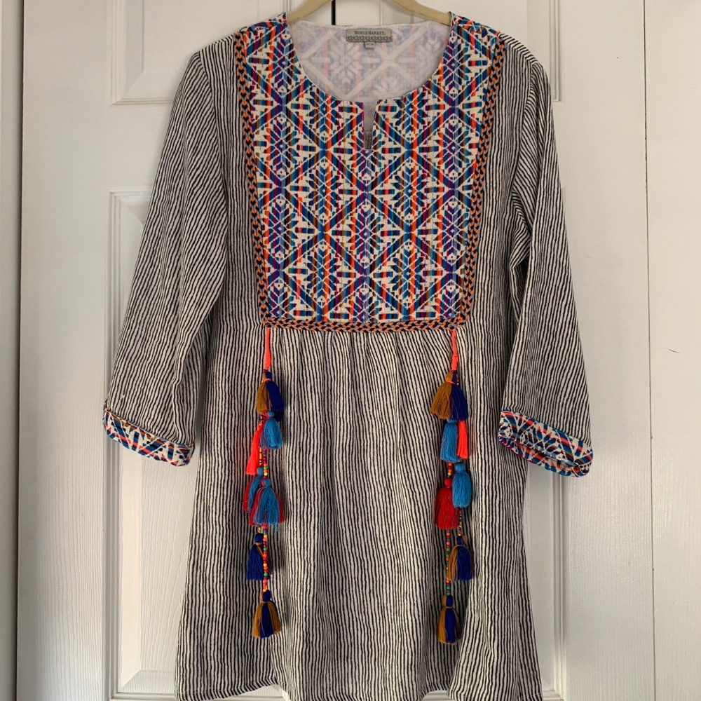 World Market Tassel Blouse